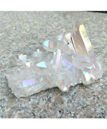 Beautiful Natural White Crystal Aura Quartz Stone Cluster Specimen 150g-380g Full of Texture (Color : 270g-320g)