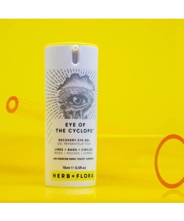 Herb and Flora Eye Of The Cyclops | RECOVERY EYE GEL FOR LINES BAGS CIRCLES | Vegan Eye Cream with Mini Hyaluronic Acid Mango Butter Coconut Oil and Omega 3 6 9 | 15 mL  - Buy Online on GoSupps.com