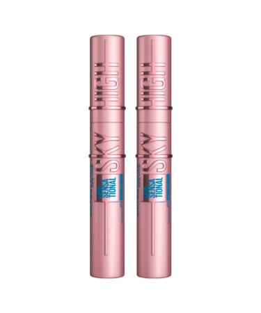 2 x Maybelline New York Sky high Lash Sensational mascara volumizing and lengthening waterresistant color black 2 mascaras