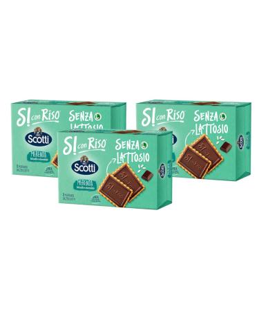 CAIYA 3 x Scotti Lactose Free Snack with Biscuit and Dark Chocolate 25g x 8 - 200g Gourmet Breakfast 3 Packs