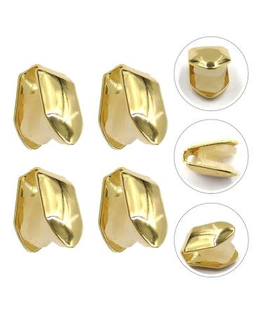 2pcs Golden Single Tooth Fangs Hip Hop Grills Set - Top & Bottom Dental Veneers - Buy Online on GoSupps.com