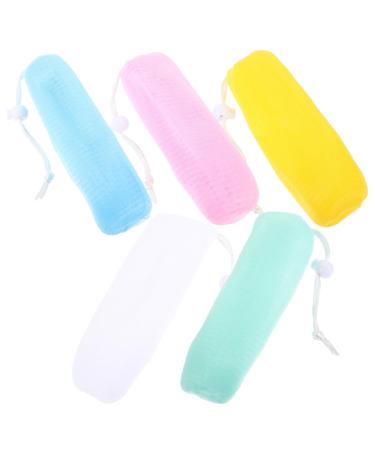 NOLITOY 5pcs Scrubbing Net Exfoliator Sponges Soap Sack Bar Soap Pouch Soap Bar Pouch Soap Mesh Holder 15*6cm As Shown