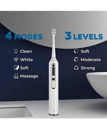 uSmile Electric Toothbrush - Sonic 3D Display, 4 Modes, 3 Intensities, Built-in Timer - U3 White - Buy Online on GoSupps.com