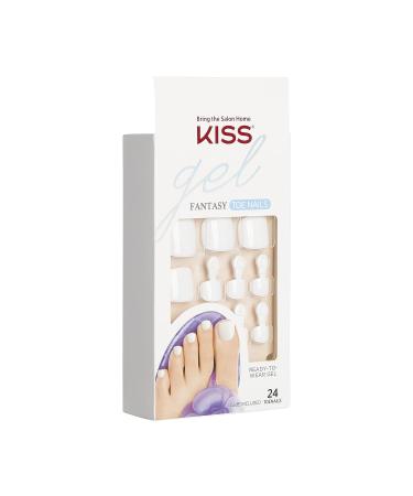 KISS Gel Fantasy Pedicure Set - Classic Style with Pink Gel Glue and White Toenails - Buy Online on GoSupps.com
