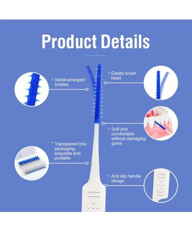 200 Interdental Brushes & Silicone Toothpicks | Dental Cleaning Tools for Teeth | Blue Interdental Brush Set - Buy Online on GoSupps.com