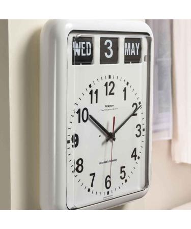 NRS Healthcare Large Analogue Calendar Wall Clock - Easy-to-Read Day and Date Display - Buy Online on GoSupps.com