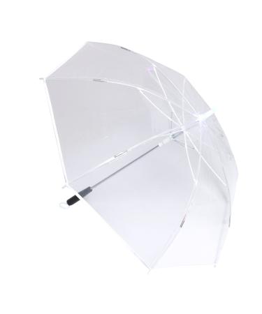 CEXIN Lightsaber Stick Umbrella 7 Colour changing LED Light Golf Umbrellas Windproof Waterproof Travel Umbrella LED Flashlight Daily Accessory (clear)