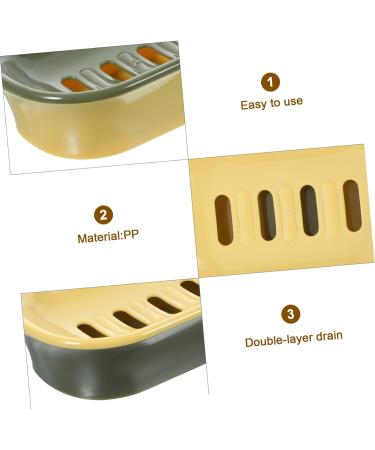 Ciieeo 2pcs Soap Box Sink Sponge Holder Self Draining Soap Holder Soap Plate Dish Sink Soap Rack Camping Soap Holder Plastic Soap Case Bar Soap Holder Soap Dish Double Layer Travel Pp - Buy Online on GoSupps.com