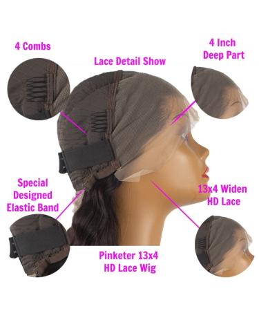 24 Inch Deep Wave Lace Front Wig Human Hair 180% Density | HD Transparent Lace Front Wig for Black Women | Pre Plucked Glueless Wig with Baby Hairline - Buy Online on GoSupps.com