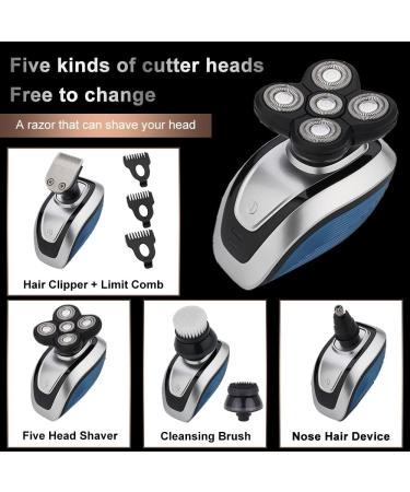 Buy 5-in-1 Waterproof Electric Razor for Men - USB Rechargeable Bald Shaver & Hair Trimmer - Portable 4D Shaving Experience - Buy Online on GoSupps.com