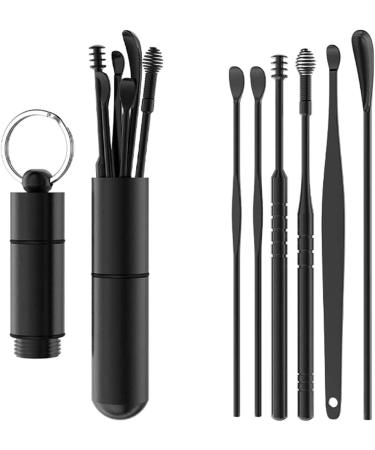 Ear Pick Ear Wax Removal Kit Professional Ear Cleansing Tool Set Premium Stainless Steel Curette Ear Cleaner Adults and Kids with Storage Box and Cleaning Brush 6-in-1 Ear Cleaning Tool Set Black - Buy Online on GoSupps.com