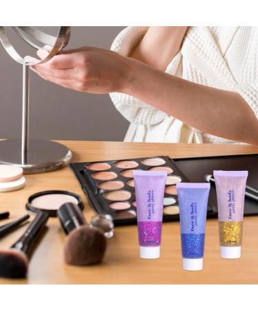  AMOYER 3 Pots Glitter Gel Body Face Nail Eyeshadow Liquid Glitter with Mermaid Glitter Waterproof - Buy Online on GoSupps.com