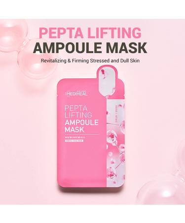 Mediheal Pepta Lifting Ampoule Mask - Pack of 15 | Peptides & Collagen Facial Sheet for Revitalizing & Firming Stressed Skin - Buy Online on GoSupps.com