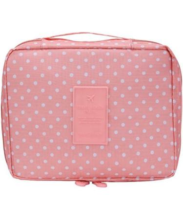 Frcolor Portable Cosmetic Makeup Bag - Multi-Function Travel Toiletry Organizer (Pink Dot) | Shop Online for International Shipping - Buy Online on GoSupps.com