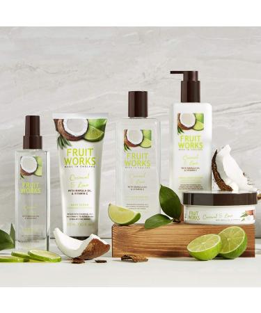 FRUIT WORKS Coconut & Lime Vegan Body Scrub - Cruelty Free Natural Extracts 225ml - International Shipping - Buy Online on GoSupps.com