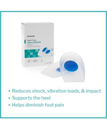McKesson Silicone Gel Heel Cups - U-Shaped Supportive Blue & Transparent - Small/Medium (1 Count) - Buy Online on GoSupps.com