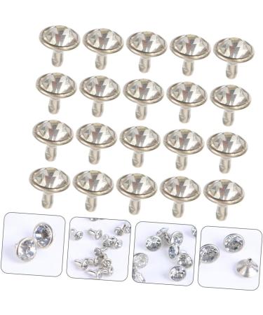 NUOBESTY 200 Sets Diamond Stud Rivets Silver Luggage Leather Studs DIY Accessories Leather Goods Clothing 1X1X1CM As Shown - Buy Online on GoSupps.com