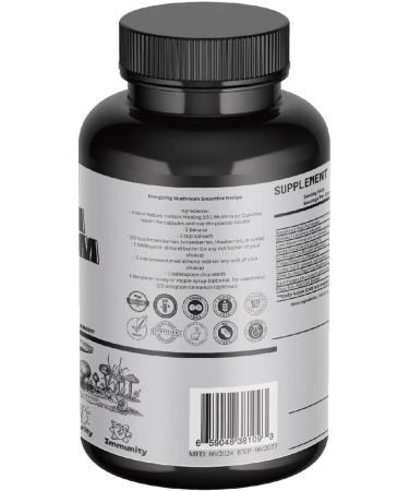 I AMZ Nature 10:1 Mushroom Complex Capsules - Energy Immunity & Focus Booster - Premium Herbal Supplement for International Shipping - Buy Online on GoSupps.com