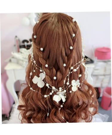 LALAFINA Wedding Hair Accessories Bride Hair Clip Bridal Hair Clips Bridal Hair Pin Faux Pearl Hair Accessories Hair Ribbons Pearl Fabric Headband Bridal Hair Accessory Korean Petals White - Buy Online on GoSupps.com