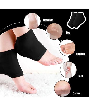 Jootuepo Gel Socks - 3 Pairs Soft Open Toe Heel Socks for Cracked Skin - Foot Care Treatment (Black) - Buy Online on GoSupps.com