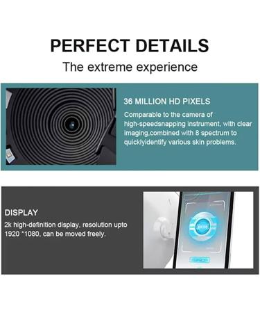 Analyseur de Peau 3D Scanner de Peau de 28 Millions Spectre multilingue 8 14 indicateurs de sant de la Peau Reconnaissance faciale Automatique Miroir Magique - Buy Online on GoSupps.com