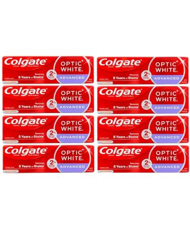 Optic White Advanced Toothpaste Removes 5 Years of Stains 0.75 oz (24g) - Pack of 8