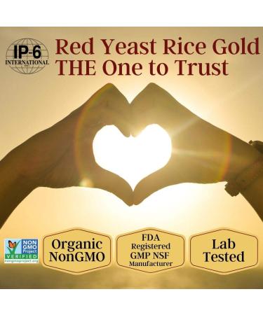 Red Yeast Rice Gold Made with 600 mg Organic Red Yeast Rice - IP6 International - 120 Vegetarian Capsules - Buy Online on GoSupps.com