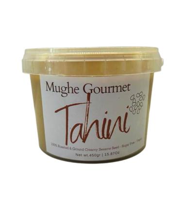 Mughe Gourmet Premium Houmous Sesame Turkish Tahini Paste 16oz (450g) | Silky Smoothy Creamy Texture in Hummus Dips Salad Dressings | Vegan Gluten-Free Nut-Free Dairy-Free Paleo Keto