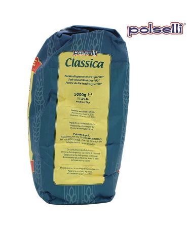 Classica Tipo 00 Double Zero Flour - 5kg - Authentic Neapolitan Italian Pizza, Bread, Pasta - All Natural, Unbleached, Unbromated - Polselli - Buy Online on GoSupps.com