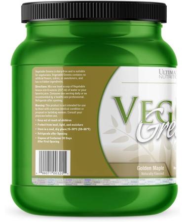 Ultimate Nutrition Vegetable Greens Organic Vegan Superfood Powder - Golden Maple Flavor | Keto & Paleo Friendly Detox Blend | 64 Servings - Buy Online on GoSupps.com