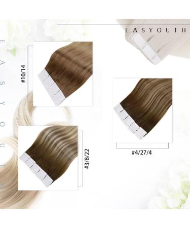 Easyouth Tape-In Hair Extensions | Real Remy Hair | Medium Brown & Honey Blonde Mix | 16 Inch 40g 4/27/4 - Buy Online on GoSupps.com