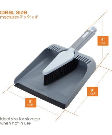 Casabella Wayclean Handheld Angled Dustpan and Brush Set - Medium Gray, 1-Pack - Buy Online on GoSupps.com