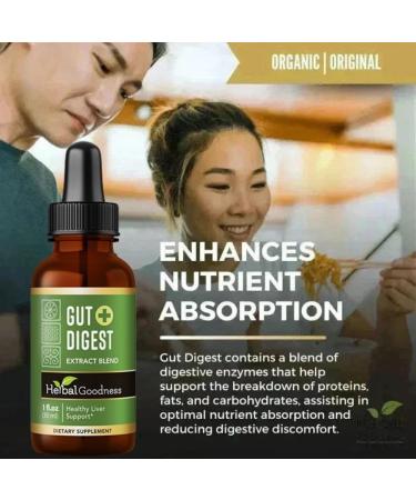 Herbal Goodness Gut Digest Plus 1oz Liquid Digestive & Enzyme Support Herbal Supplement with Digestive Enzymes Fiber for Gut Health & Immunity Boost 1 Fl Oz (Pack of 1) - Buy Online on GoSupps.com