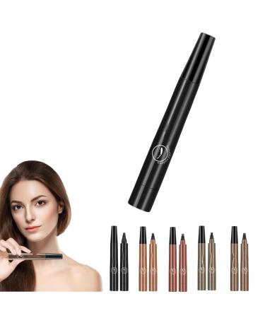 Cohbskj Glowly Secret Eyebrow Pen Unique Quad Eyebrow Pencil Quad Forked Liquid Eyebrow Pencil Long-Lasting Waterproof Microblading Eyebrow Pen (1PCS-D)