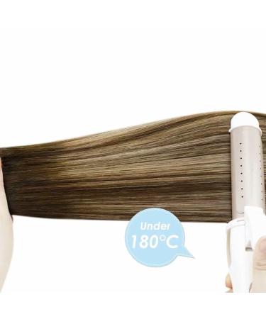 LAAVOO Clip-in Real Hair Extensions - Balayage Brown Ombre 45cm 70g Remy Hair Dark Brown to Caramel Blonde 5 Pieces #4/27/4 - Buy Online on GoSupps.com