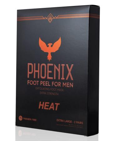 (Pack of 2) Phoenix Foot Peel for Men - Extra Large - Extra Strength - Cinnamon - Exfoliating Dry Feet Treatment - Callus Remover - Paraben and Fragrance Free