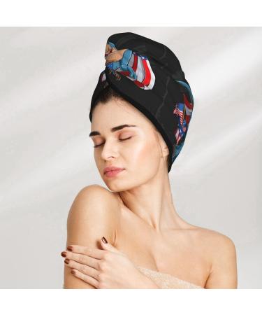 Buy Blue Dinosaur Hair Towel Wrap - Quick Drying Towel Turban for Effortless Hair Care | Fast International Shipping - Buy Online on GoSupps.com