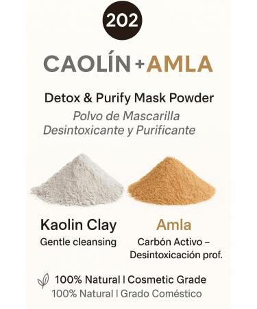 Kaolin White Clay + Amla - Brightening Face Mask and Skin Care - 100% Natural | Binary Blend 202 - 100 g - Buy Online on GoSupps.com