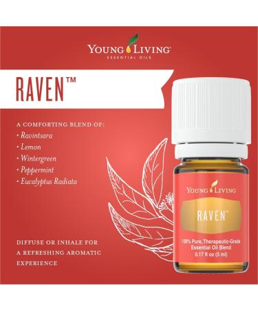 Young Living Raven Essential Oil 5 ml - Cooling Chest & Throat Blend with Peppermint & Eucalyptus | Tranquility & Relaxation - Buy Online on GoSupps.com