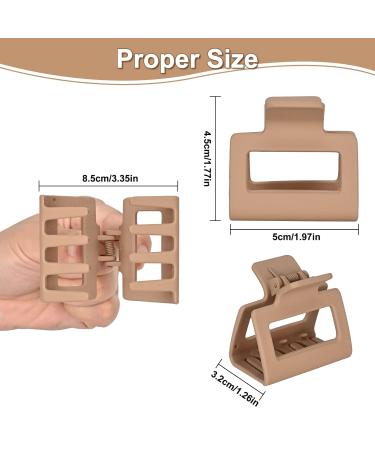 MuForu 4 Pack Small Non Slip Matte Rectangle Hair Clips for Women - Cute Square Jaw Clips Hair Styling Accessories - Multicolor - 2 Inch - Buy Online on GoSupps.com