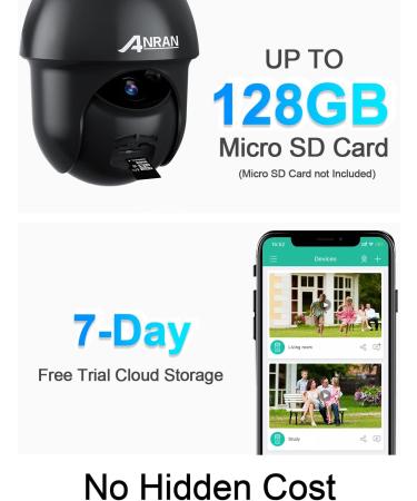 ANRAN 2K Outdoor Security Camera with Solar Power, 360 View, Smart Siren, Color Night Vision, Alexa Compatible - Q3 Black (3MP) - Buy Online on GoSupps.com