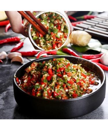 Color Chili Sauce homemade seasoning Hunan hot&spicy green and red chili peppers ickled vegetables Hot pot dipped in sauce pmixed noodle sauce Hunan specialty condiment (Color Chili Sauce 280g 3can) Color Chili Sauce 280g 3can - Buy Online on GoSupps.com