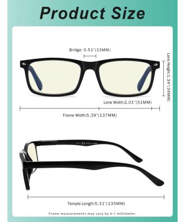 Eyekepper Blue Light Blocking Computer Reading Glasses for Men - Black +0.75 Eyeglasses - Buy Online on GoSupps.com