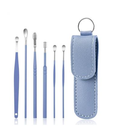 Jkapagzy 6pcs Ears Cleaning Kit Portable Earpick Cleaner Set Ear Cleaning Earpick Wax Earpick Spoon Remover Ear Set Blue