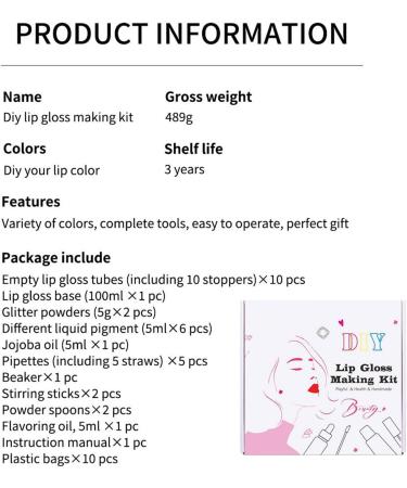  G n rique DIY Lip Gloss Making Kit - DIY to Create Your Own Lip Cream - Moisturizing and Handmade Set for Beginners | Beginners and Enthusiasts - Buy Online on GoSupps.com