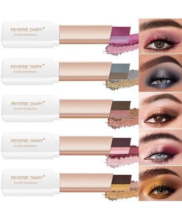 Reverie Diary 5PCS Eye Shadow Stick Makeup Set Shimmer Eyeshadow Pencil Crayon for Long Lasting Eye Makeup - Dual Color Eyeliner Pen Set - Buy Online on GoSupps.com
