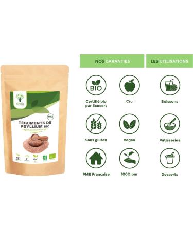 Psyllium Blond Bio - Bioptimal - Teguments de Psyllium - Husk Raw - Cosse non moulue - Riche en Fibre - Digestion Transit Coupe Faim - Origine Inde - Conditionn en France - Certifi Ecocert - 500g 500 g (Lot de 1) - Buy Online on GoSupps.com