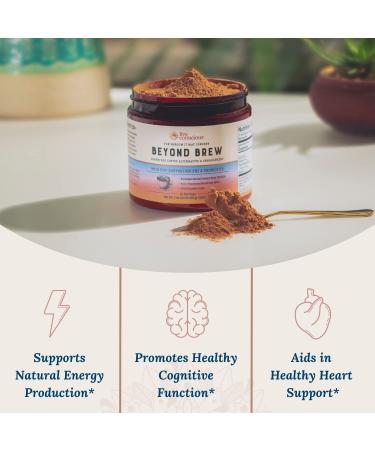 Beyond Brew Mushroom Superfood Coffee | Low Caffeine Healthy Coffee Substitute | With Prebiotics & Probiotics | 30 Servings 7 oz - Live Conscious - Buy Online on GoSupps.com