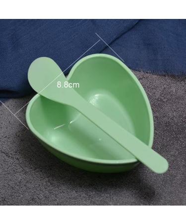2 Sets Heart Shaped Facial Mask Mixing Bowl & Spatula - DIY Skin Care Tool Kit for Women - Green - Buy Online on GoSupps.com