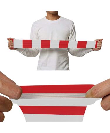 Calf Compression Sleeves for Men & Women - Red and White Striped Leg Support Socks (1 Pair - Buy Online on GoSupps.com
